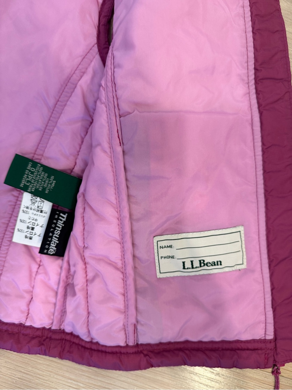 L.L.Bean Quilted Vest in Raspberry Pink - Picture 3 of 5